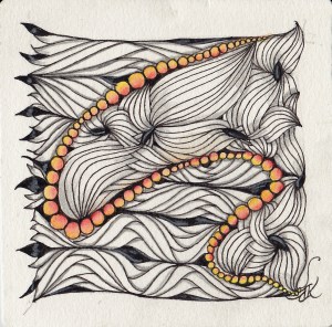 Derwent Inktense pencils were used for the color on the pearls